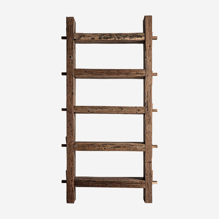 Librería de madera recuperada en color marrón 116 x 36 x 220 cm