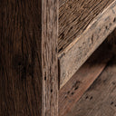 Librería de madera recuperada en color marrón 116 x 36 x 220 cm – detalle