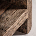 Librería de madera recuperada en color marrón 116 x 36 x 220 cm – detalle