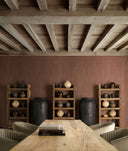 Librería de madera recuperada en color marrón 116 x 36 x 220 cm – detalle