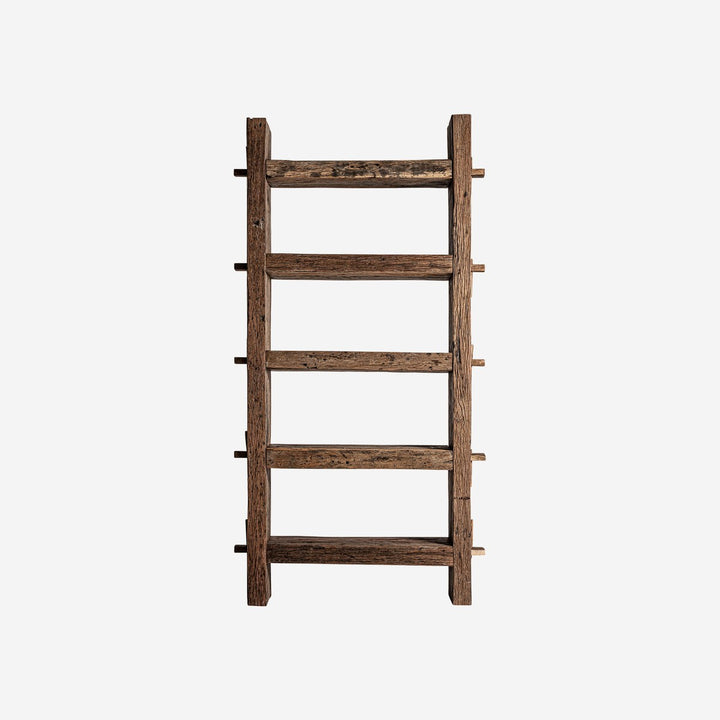 Librería de madera recuperada en color marrón 116 x 36 x 220 cm