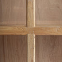 Librería modular de madera de olmo reciclado en color marrón claro – detalle