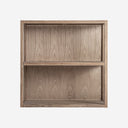 Librería modular de madera de pino reciclado y cristal en color marrón