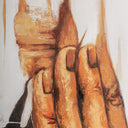 Lienzo de lienzo en tonos marrones – detalle