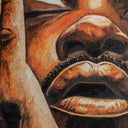 Lienzo de lienzo en tonos marrones – detalle