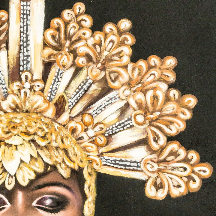 Lienzo de lienzo y madera de pino en color negro – detalle