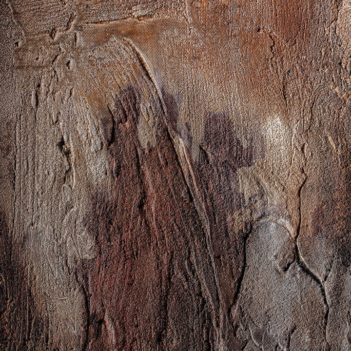 Lienzo de lienzo y madera de pino en tonos marrones 140 x 180 cm – detalle