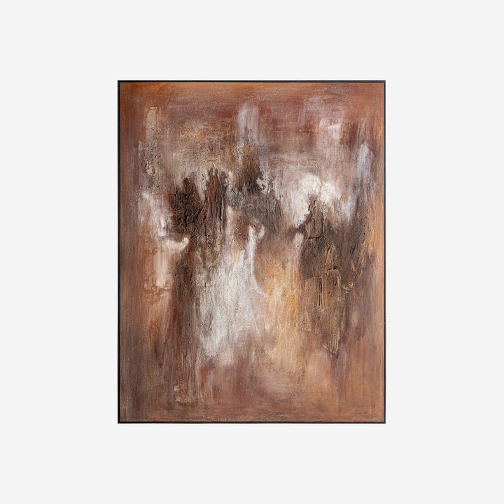 Lienzo de lienzo y madera de pino en tonos marrones 140 x 180 cm