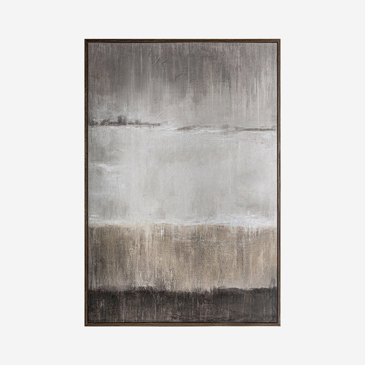Lienzo de lienzo y madera de pino en tonos marrones 150 x 220 cm