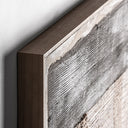 Lienzo de lienzo y madera de pino en tonos marrones de estilo boho 120 x 120 cm – detalle