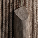 Macetero de madera de mango y rafia en color marrón – detalle