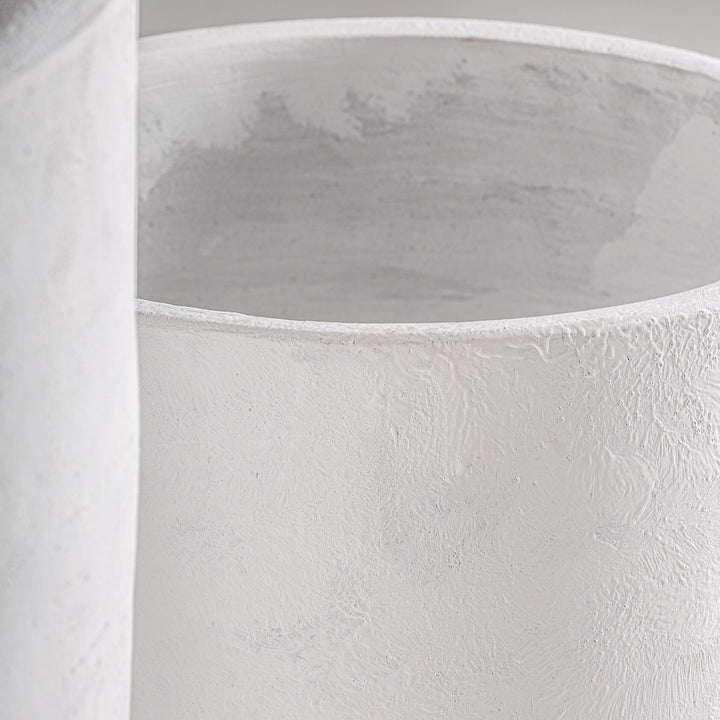 Macetero de terracota en color blanco roto (juego de 2) – detalle