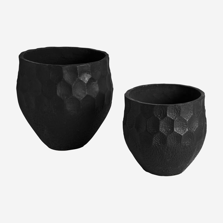 Macetero de terracota en color negro 52 x 55 cm (juego de 2)