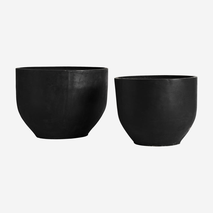Macetero de terracota en color negro 55 x 40 cm (juego de 2)