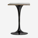 Mesa alta de bar – Negro / 70 x 70 x 107 cm / Acero y mármol sintético