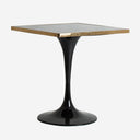 Mesa alta de bar – Negro / 70 x 70 x 107 cm / Acero y mármol sintético