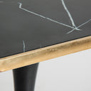 Mesa alta de bar – Negro / 70 x 70 x 107 cm / Acero y mármol sintético – detalle