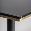 Mesa alta de bar de acero inoxidable y hierro en color negro – detalle