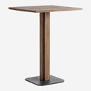 Mesa alta de bar de madera de mango y hierro en color marrón claro