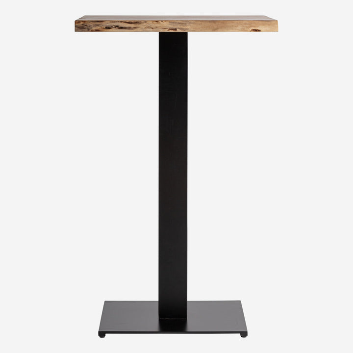 Mesa alta de bar de madera de mango y hierro en color marrón natural