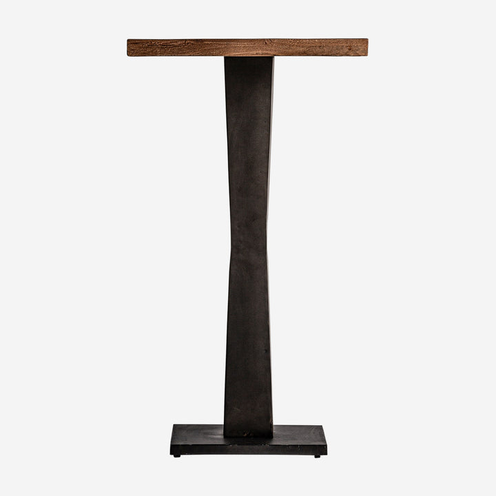 Mesa alta de bar de madera de mango y hierro en color negro