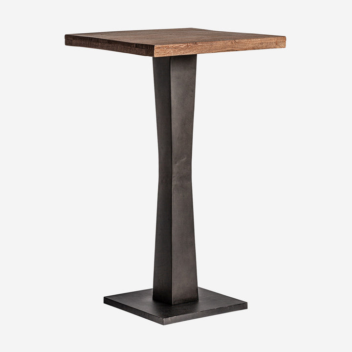 Mesa alta de bar de madera de mango y hierro en color negro