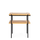 Mesa auxiliar de madera natural y patas de metal, 50 x 30 cm, foto de producto (2)