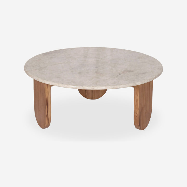 Round side table in natural marble, 90 x 90 cm, 38 cm high
