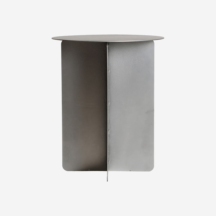 Mesa auxiliar de hierro en color plata PRAZZO 46x56 cm