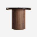 Mesa auxiliar de madera contrachapada y cristal en color marrón