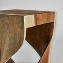 Mesa auxiliar de madera de acacia en color marrón 30 x 50 cm – detalle