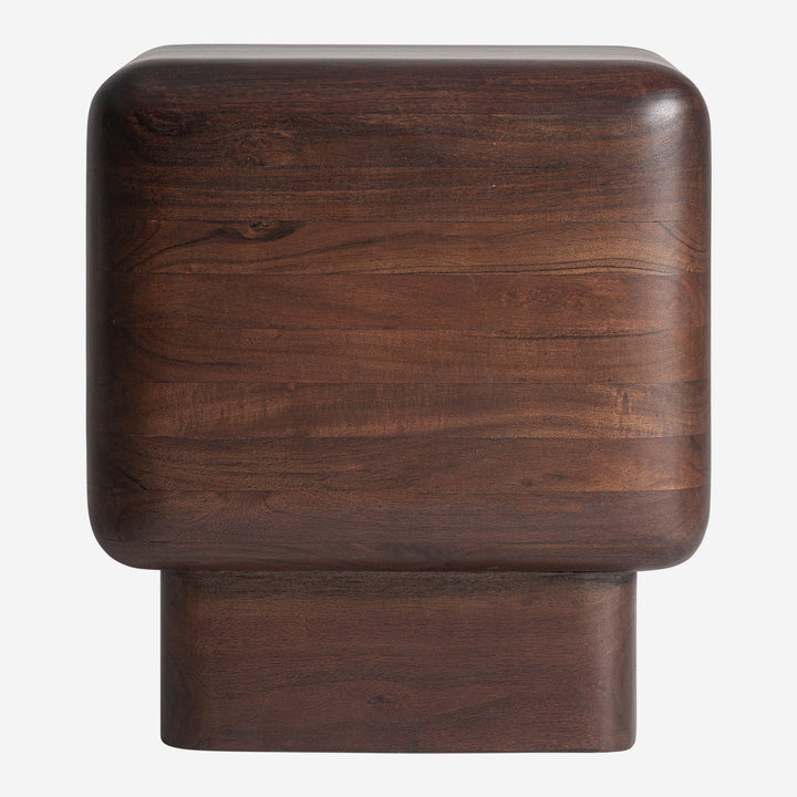 Mesa auxiliar de madera de acacia en color marrón 42 x 46 cm