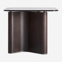 Mesa auxiliar de madera de fresno y cristal en color negro