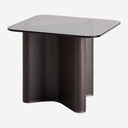 Mesa auxiliar de madera de fresno y cristal en color negro