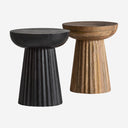 Mesa auxiliar de madera de mango 38 x 48 cm – Negro