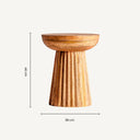 Mesa auxiliar de madera de mango 38 x 48 cm – detalle