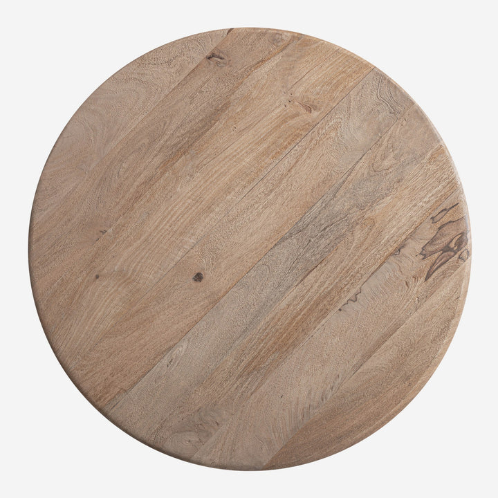 Mesa auxiliar de madera de mango en color marrón claro 60 x 65 cm