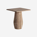 Mesa auxiliar de madera de mango en color marrón claro 60 x 67 cm