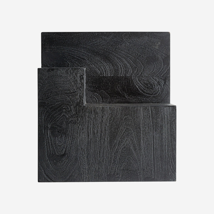 Mesa auxiliar de madera de mango en color negro 42 x 45 cm
