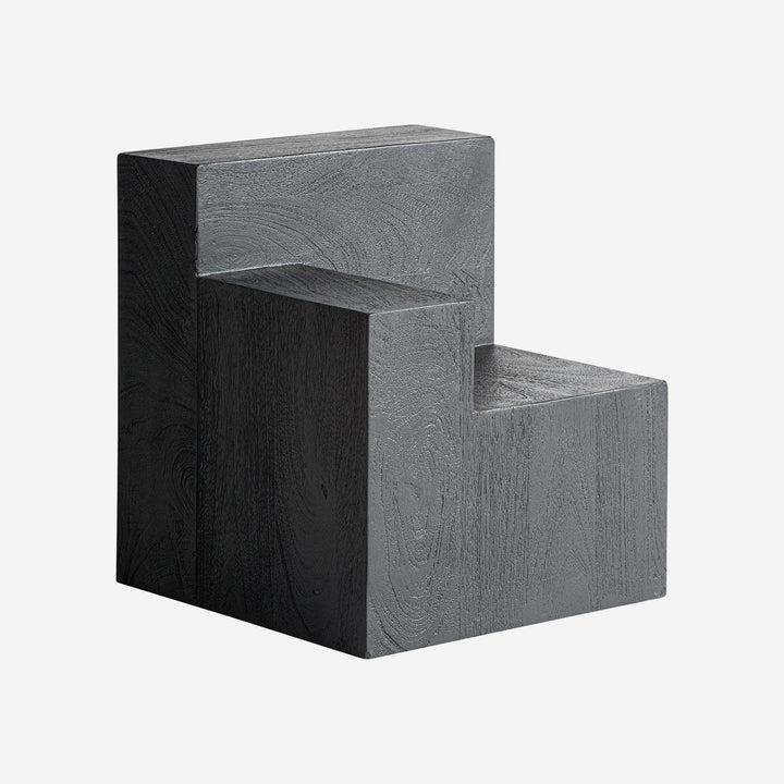 Mesa auxiliar de madera de mango en color negro 42 x 45 cm