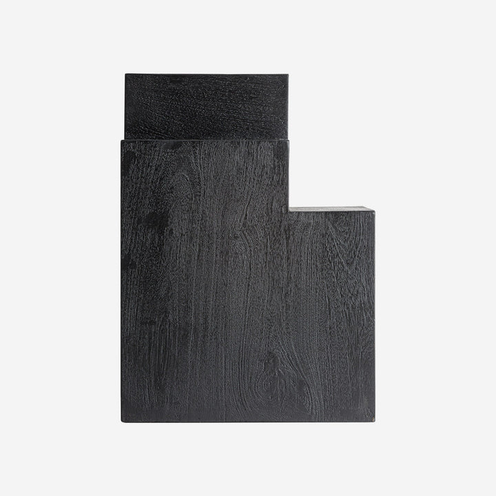 Mesa auxiliar de madera de mango en color negro 42 x 55 cm