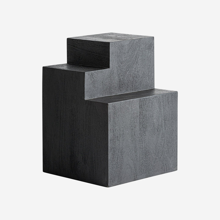 Mesa auxiliar de madera de mango en color negro 42 x 55 cm