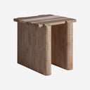 Mesa auxiliar de madera de mango y mármol en color marrón claro