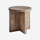 Mesa auxiliar de madera de olmo en color marrón
