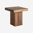 Mesa auxiliar de madera de pino reciclado en color marrón envejecido