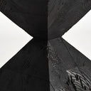 Mesa auxiliar de madera de pino reciclado en color negro – detalle
