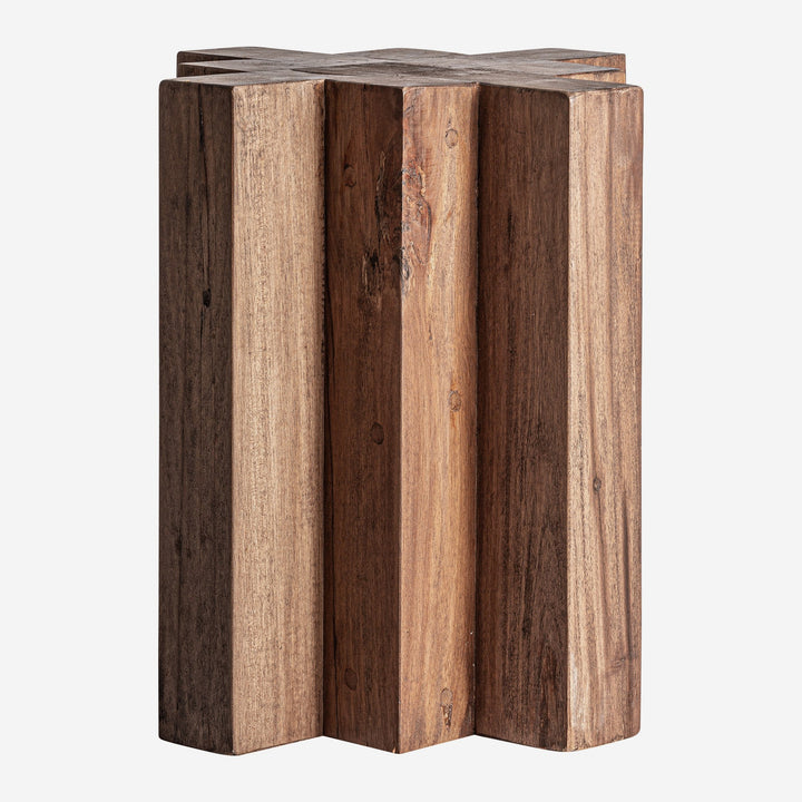 Mesa auxiliar de madera de sal en color marrón teñido