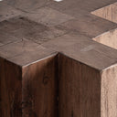 Mesa auxiliar de madera de sal en color marrón teñido – detalle