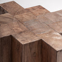 Mesa auxiliar de madera de sal en color marrón teñido – detalle