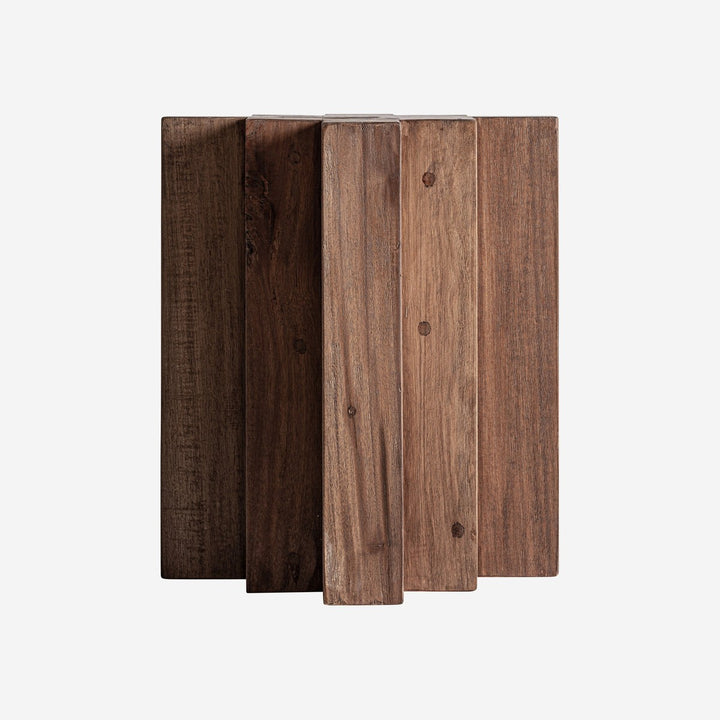 Mesa auxiliar de madera de sal en color marrón teñido